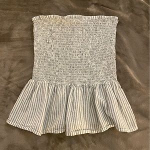 Smocked Tube Top with Flare Hem